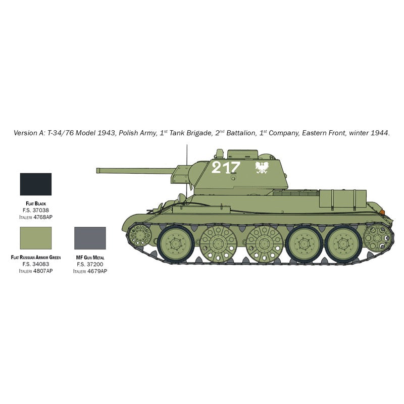 Italeri 7078 1/72 T-34/76 Mod. 1943 Tank