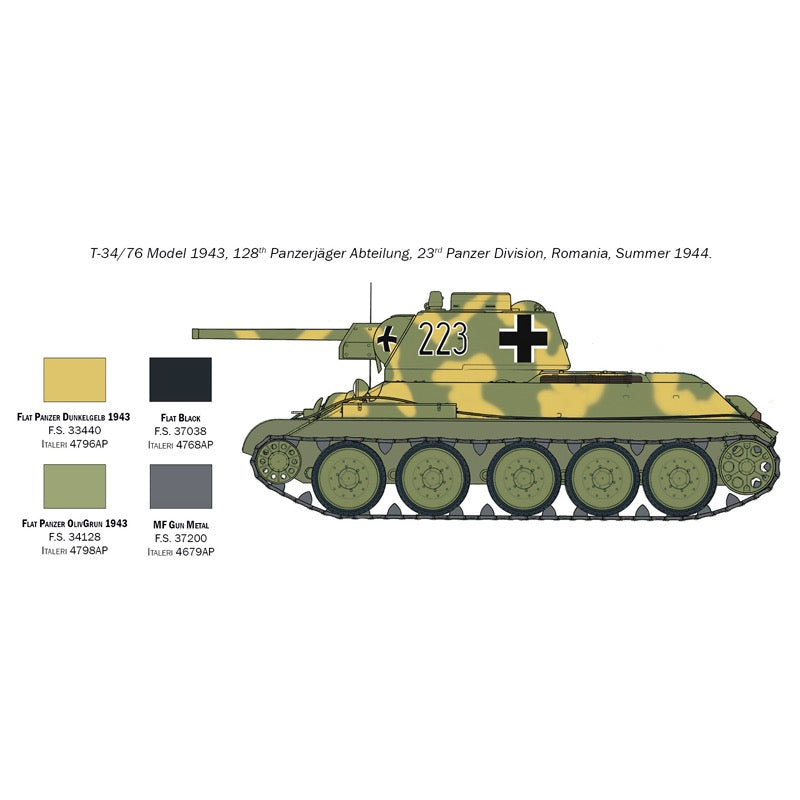 Italeri 7078 1/72 T-34/76 Mod. 1943 Tank