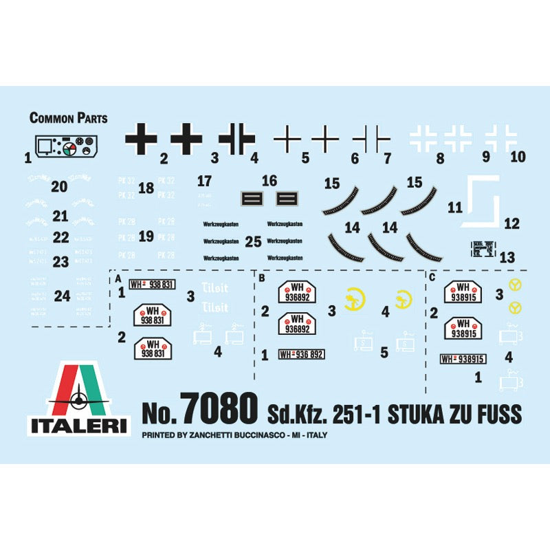 Italeri 7080 1/72 Sd.Kfz 251/z Stuka Zu Fuss