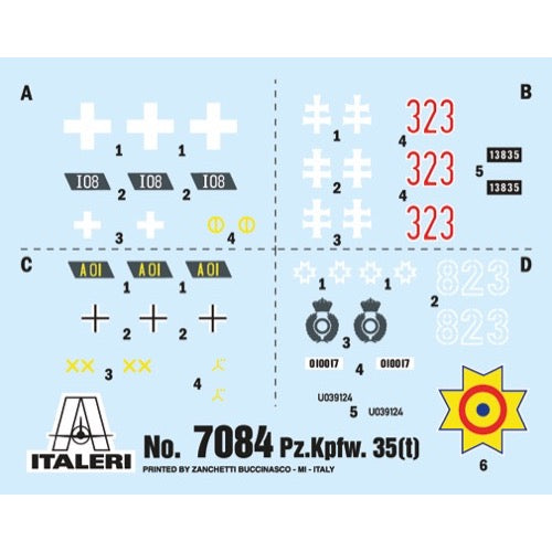 Italeri 7084 1/72 Panzerkampfwagen 35 with Glueable Rubber Tracks