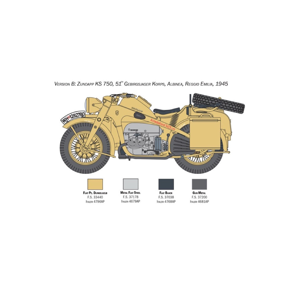 Italeri 7406 1/9 Zundapp KS750 with Sidecar