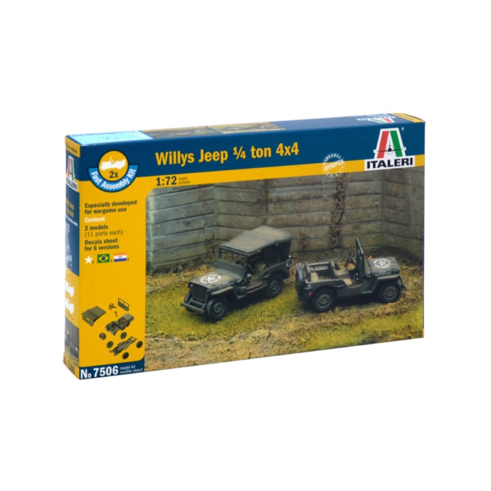 Italeri 7506 1/72 1/4 Ton 4x4 Jeep 2 Pack