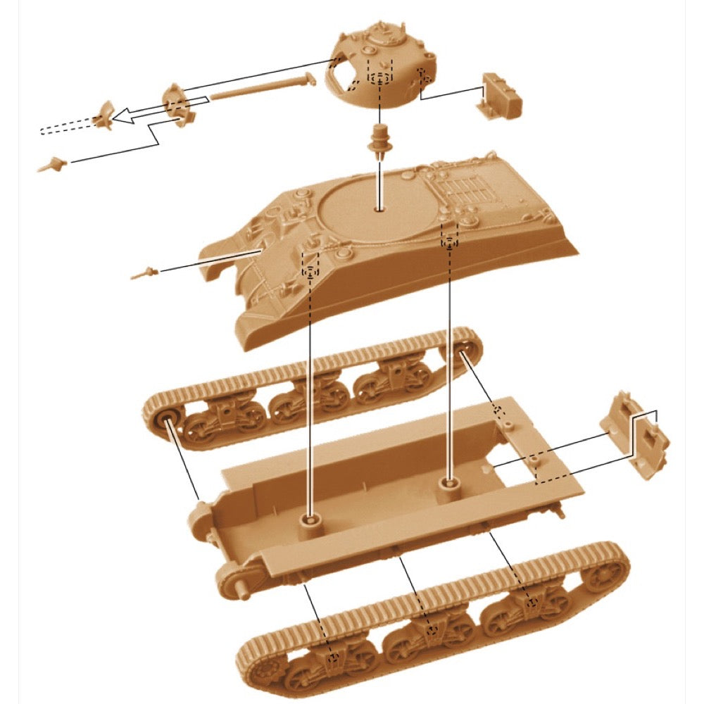 Italeri 7511 1/72 Fast Assembly M4A2 Sherman 111