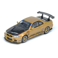 Inno 64-R34TS-GOLD 1/64 Top Secret R34 GT-R Gold