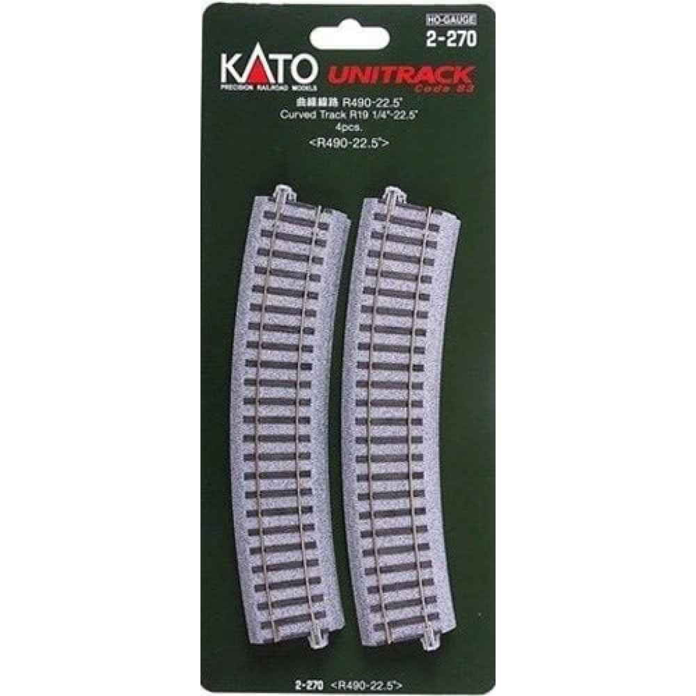 Kato HO Curved Track R490 22.5 Degree 4pc