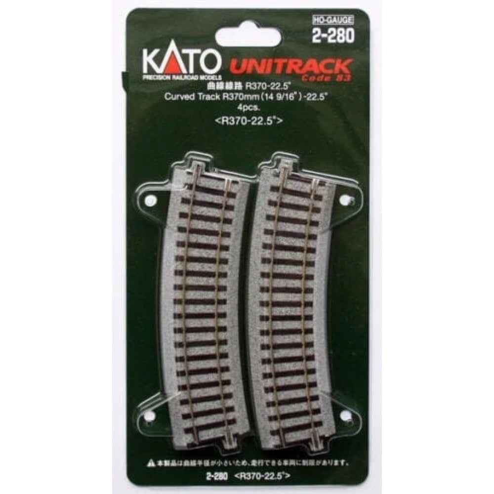 Kato HO Curved Track R370 22.5 Degree 4pc