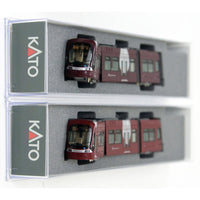 Kato 10-1604 N Unitram Hiroshima Electric Railway (Hiroden) Type 1000 LRV Piccolo & Piccola 2 Car Tram Set