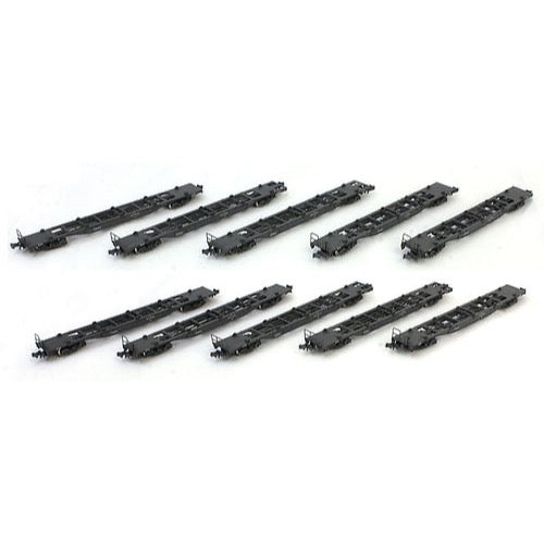 Kato 10-1796 N Koki 106 + 107 Container flatcars (unloaded) 10pc set