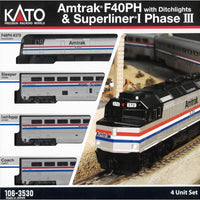 Kato Amtrak F40PH with 3 Coaches