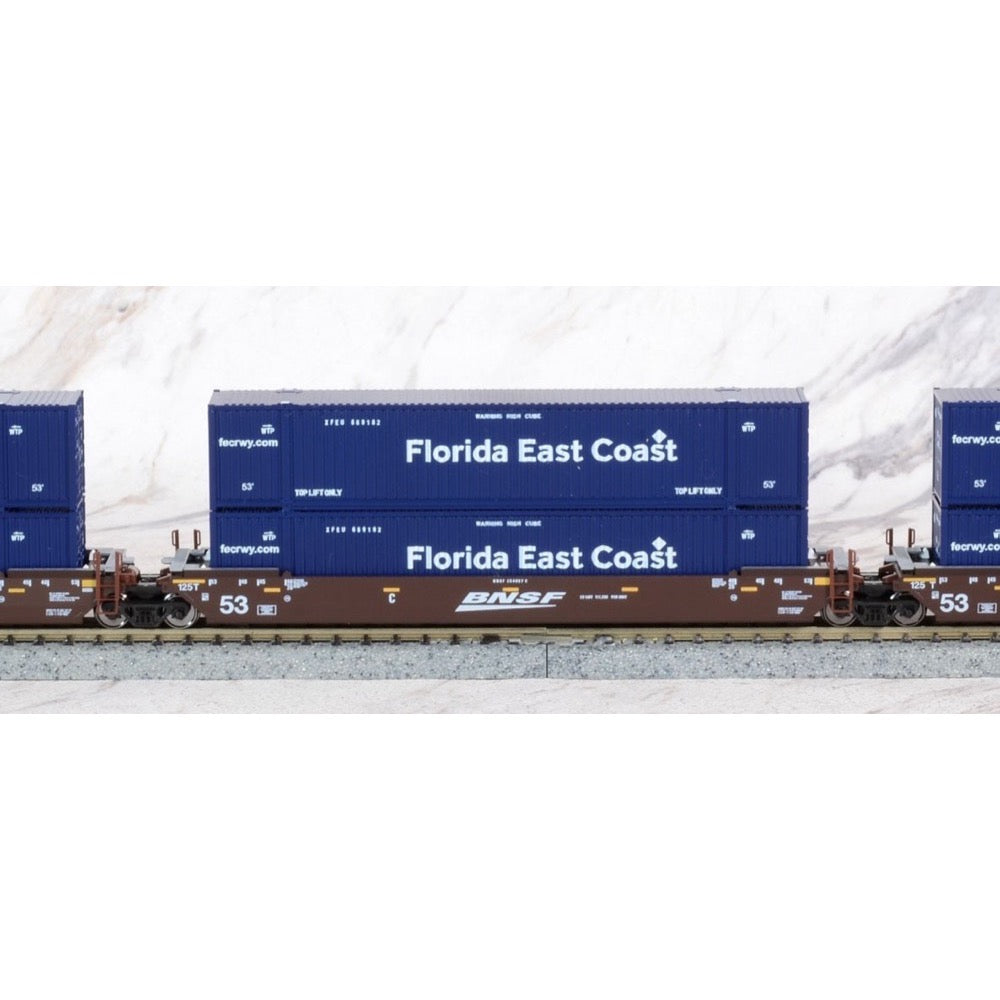 Kato 106-6181 N MAXI-IV BNSF No.254007 3pc Set with FEC Containers