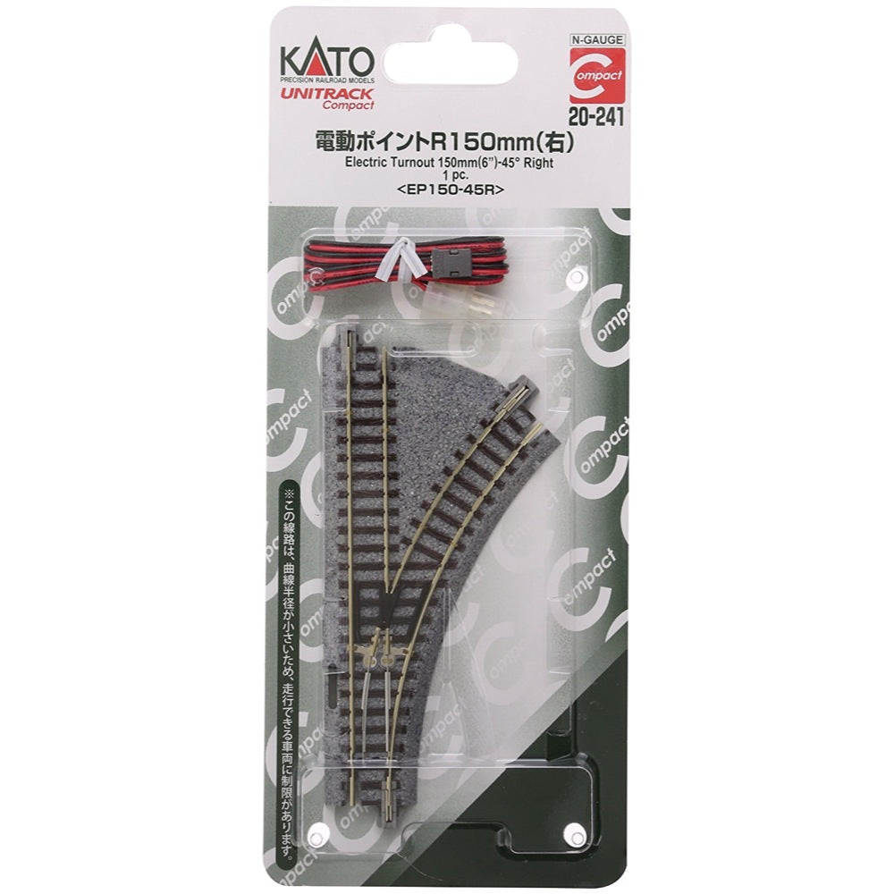 Kato 20-241 N Unitrack Compact Turnout Left Hand R150/45 - Metro Hobbies