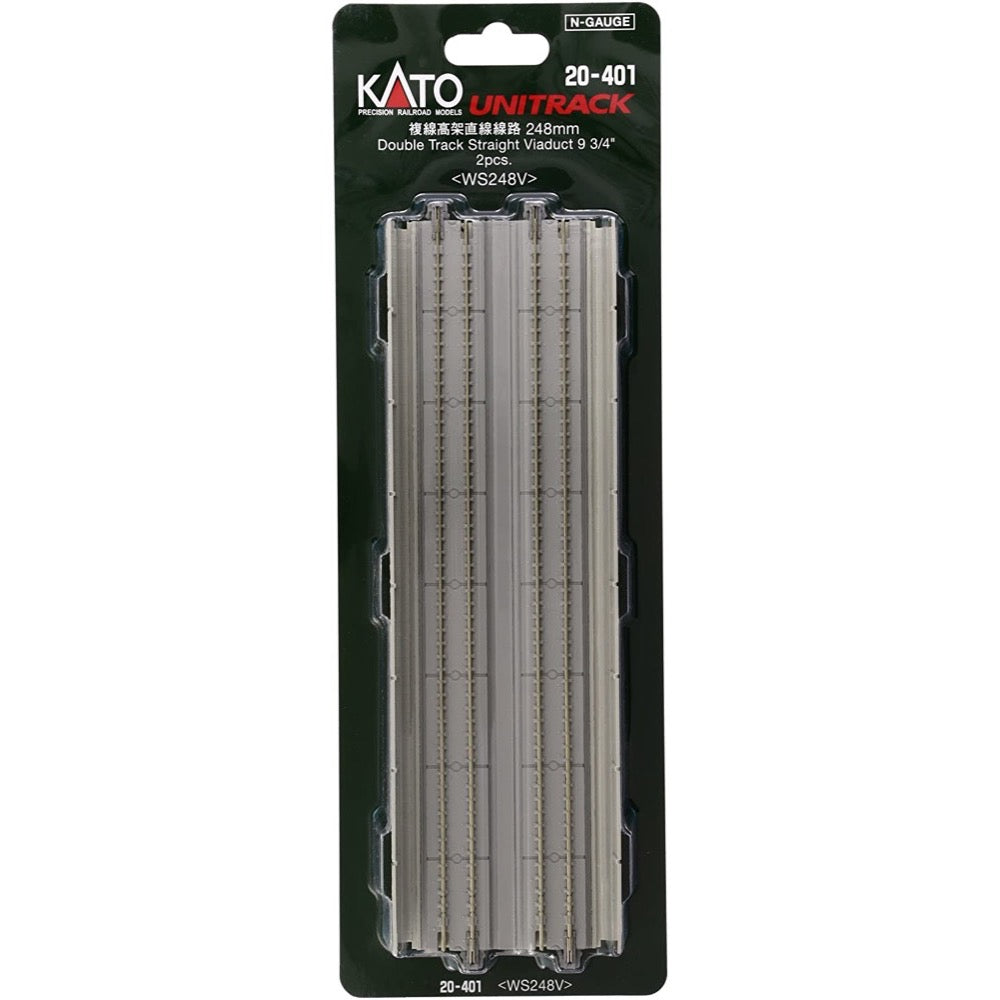 Kato HO Double Track Straight Viaduct 9 3/4 inch 2pc