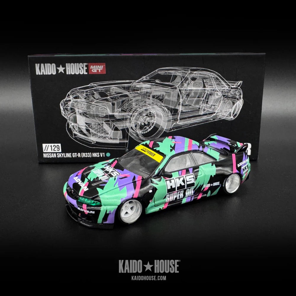 Kaido House x Mini GT 1/64 Nissan Skyline GT-R (R33) HKS V1