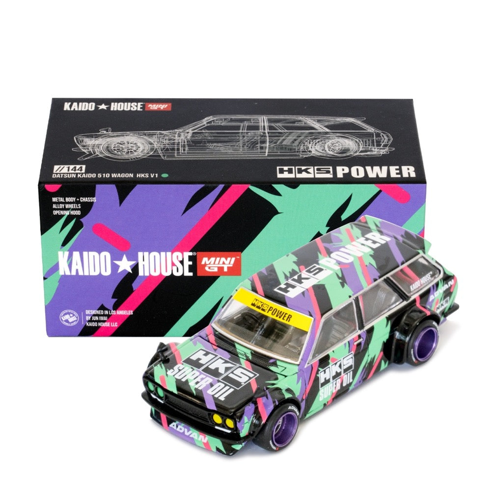 Kaido House x Mini GT 1/64 Datsun 510 Wagon HKS V1
