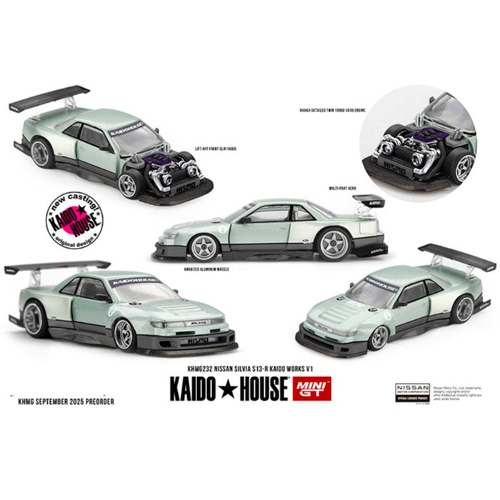 Kaido House x Mini GT KHMG232 Nissan Silvia S13-R KAIDO WORKS V1