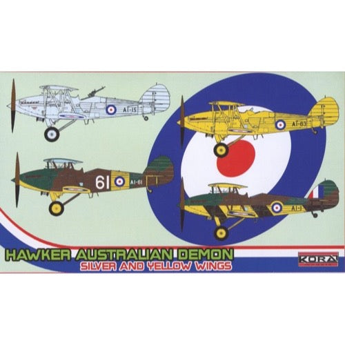 Kora Models 72184 1/72 Hawker Australian Demon Silver and Yellow Wings Australian Decals