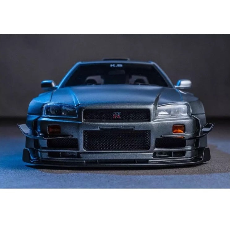 Kyosho 1/18 Nissan Skyline GT-R R34 Khyzyl Saleem Matte Grey