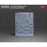 Kits World 148247AB 1/48 Decal for De Havilland Vampire Mk.3/Mk.5