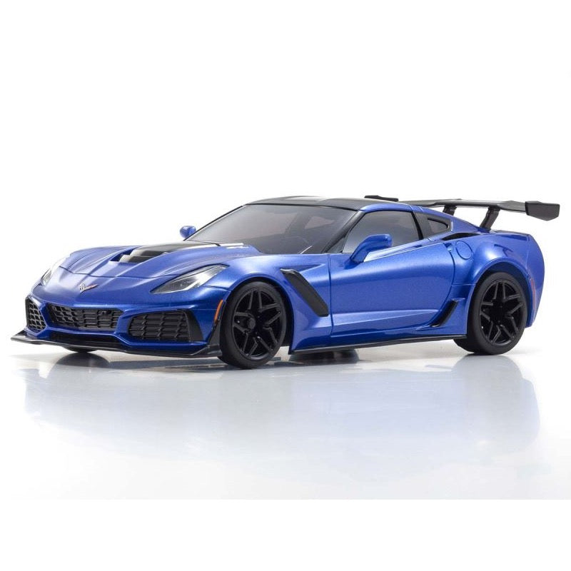 Kyosho 32334BL Chevrolet Corvette ZR1 Elkhart Lake Blue Metallic Mini-Z RWD Series Readyset