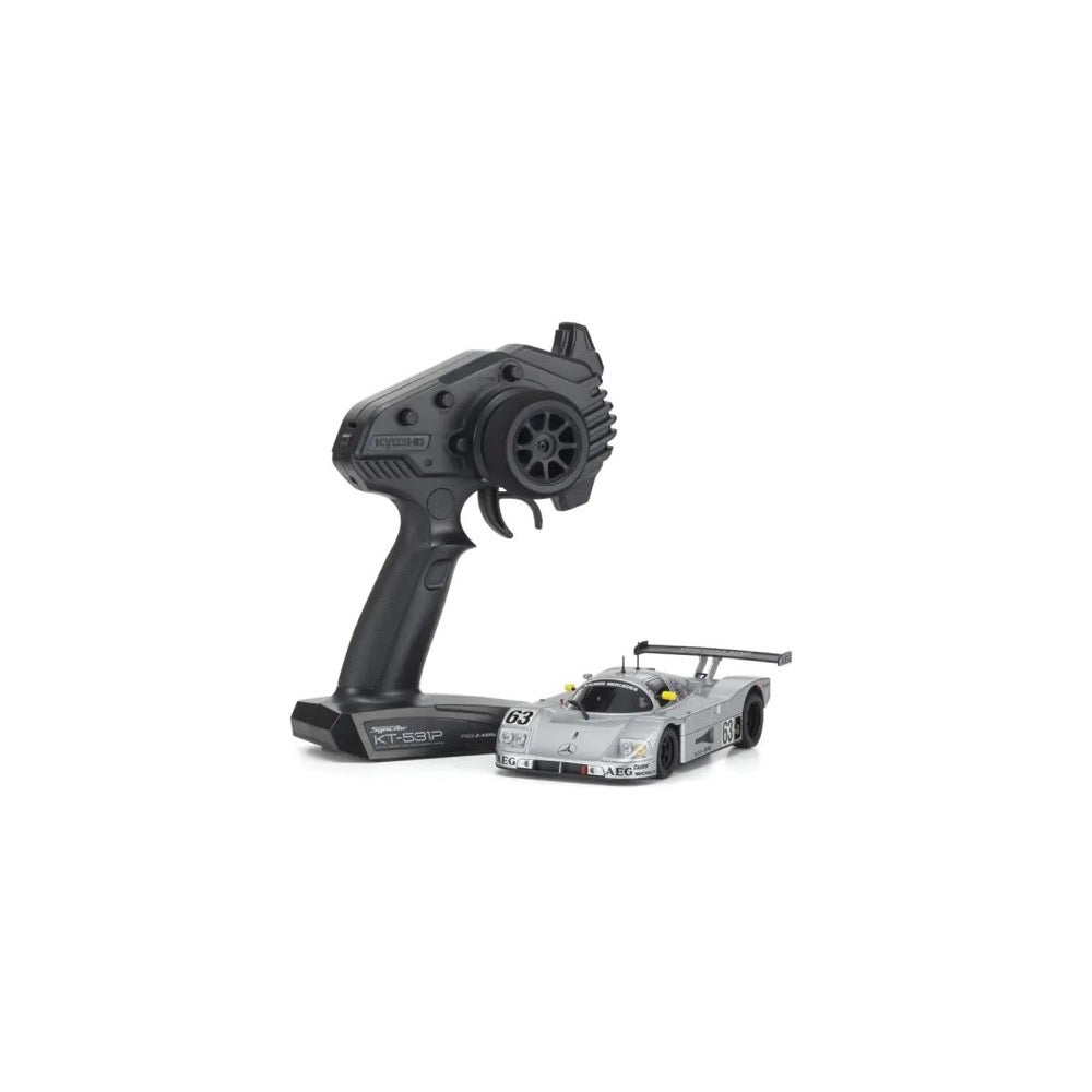Kyosho 32353S MINI-Z Sauber Mercedes C 9 No. 62 LM 1988 RWD MR-03 Readyset RC Car (Silver)