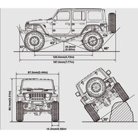 Kyosho Mini-Z 4x4 Series Readyset Jeep Wrangler Unlimited Rubicon with Accessory parts Ocean Blue Metallic 32528MB
