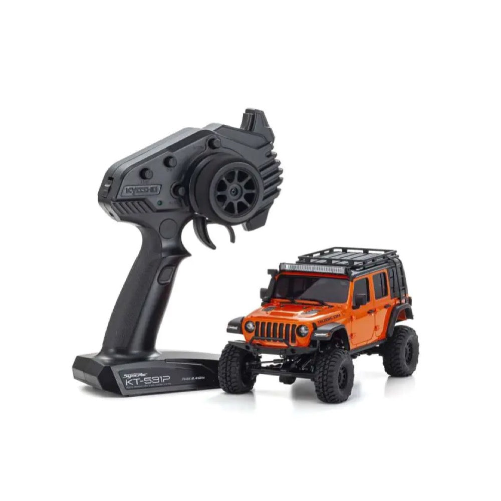 Kyosho Mini-Z 4x4 Series Readyset Jeep Wrangler Unlimited Rubicon with Accessory parts Punkn Metallic 32528MO