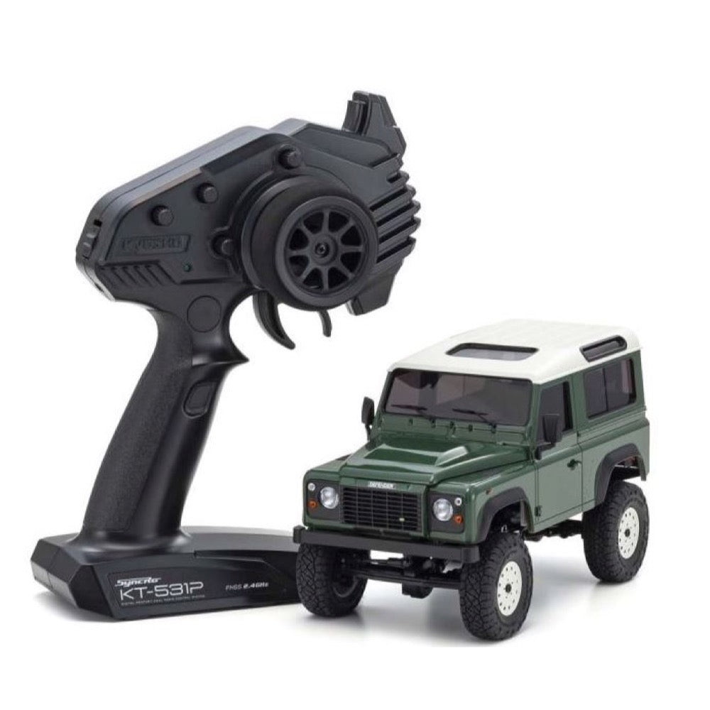 Kyosho 1/24 Mini-Z 4x4 MX-01 Readyset Land Rover Defender Coniston Green 32529GR