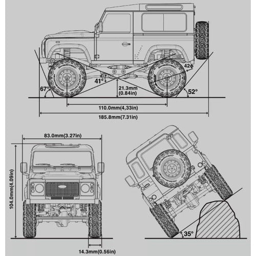 Kyosho 1/24 Mini-Z 4x4 MX-01 Readyset Land Rover Defender Coniston Green 32529GR