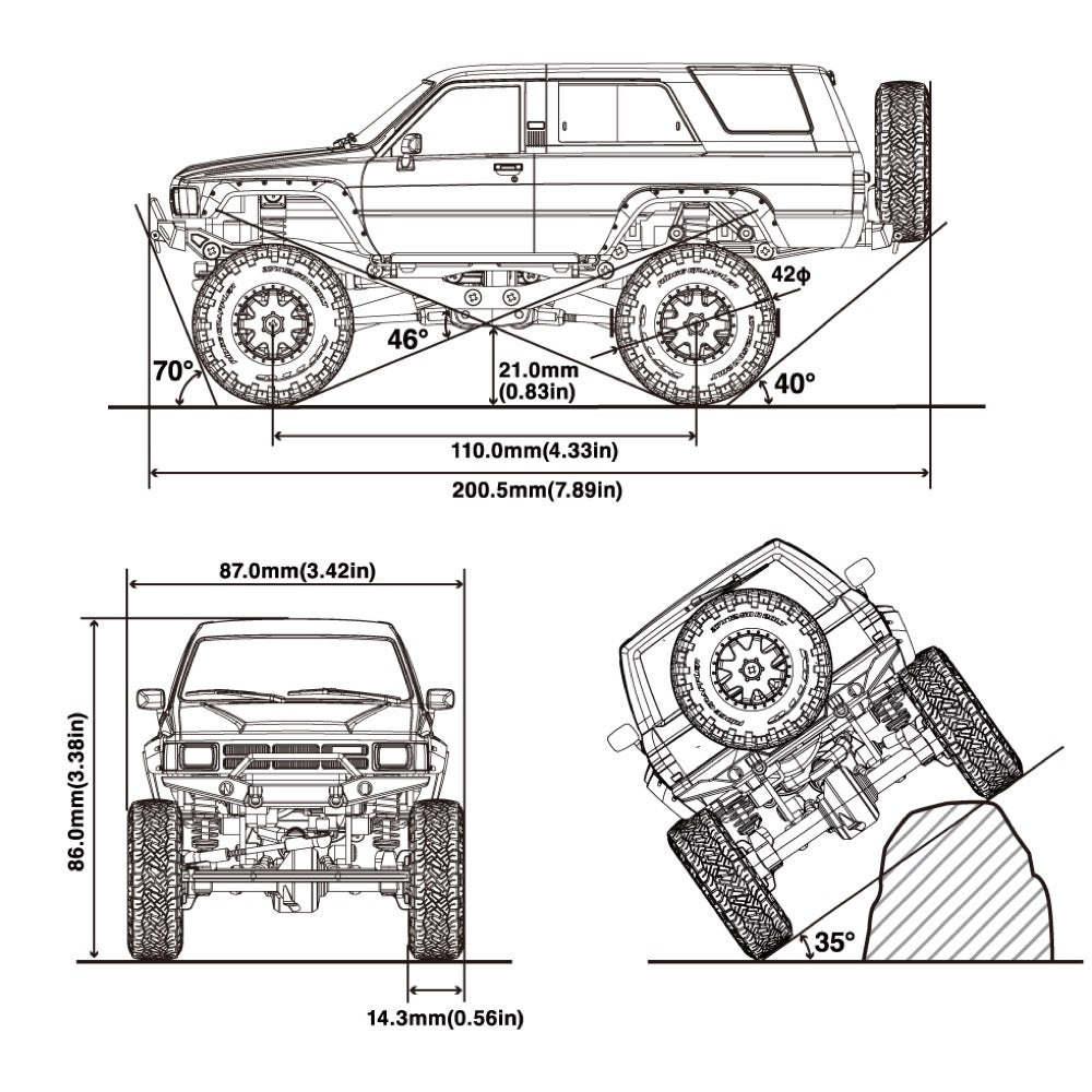 Kyosho 1/24 Mini-Z Toyota 4Runner with Accessory Parts 4x4 MX-01 Readyset Black 32532BK