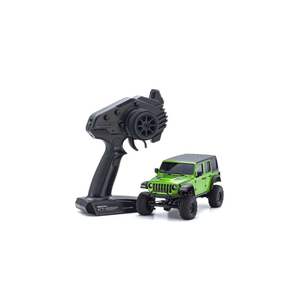 Kyosho 32536GR 1/24 MINI-Z 4x4 Jeep Wrangler Unlimited Rubicon MX-01 Readyset RC Car w/Interco Tires Mojito