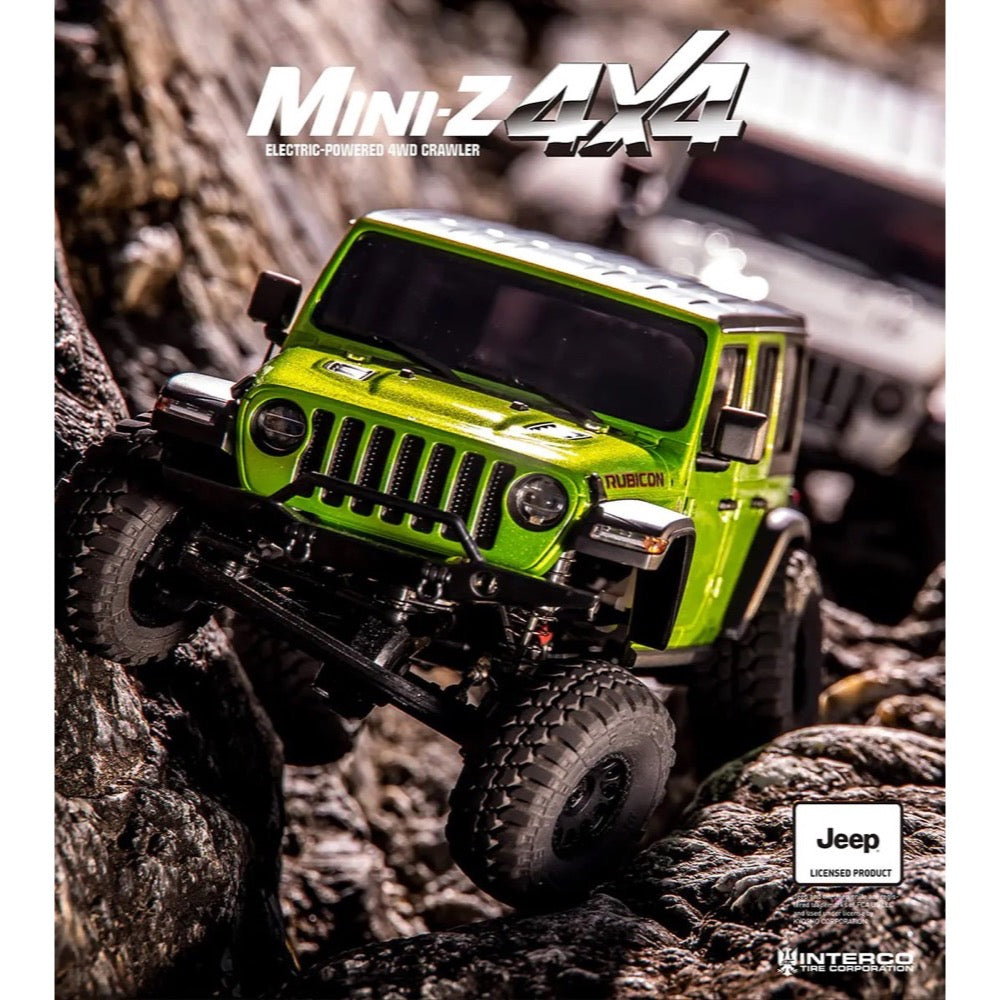 Kyosho 32536GR 1/24 MINI-Z 4x4 Jeep Wrangler Unlimited Rubicon MX-01 Readyset RC Car w/Interco Tires Mojito