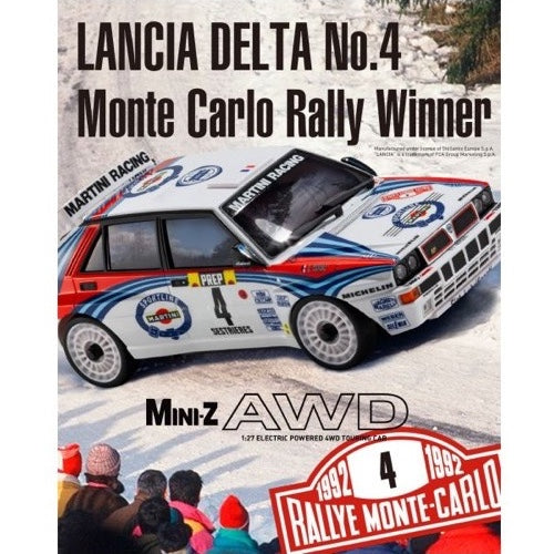 Kyosho Mini-Z Lancia Delta No.4 1992 Monte Carlo Rally Winner AWD