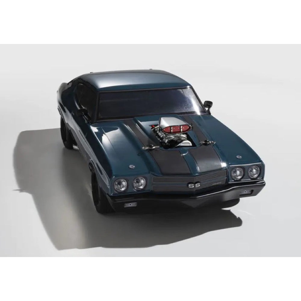 Kyosho 1/10 EP 4WD Fazer Mk2 FZ02L 1970 Chevy Chevelle Supercharged VE Series Dark Blue Readyset RC Car 34494T1 4548565464456