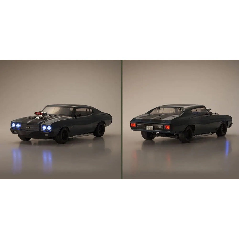 Kyosho 1/10 EP 4WD Fazer Mk2 FZ02L 1970 Chevy Chevelle Supercharged VE Series Dark Blue Readyset RC Car 34494T1 4548565464456