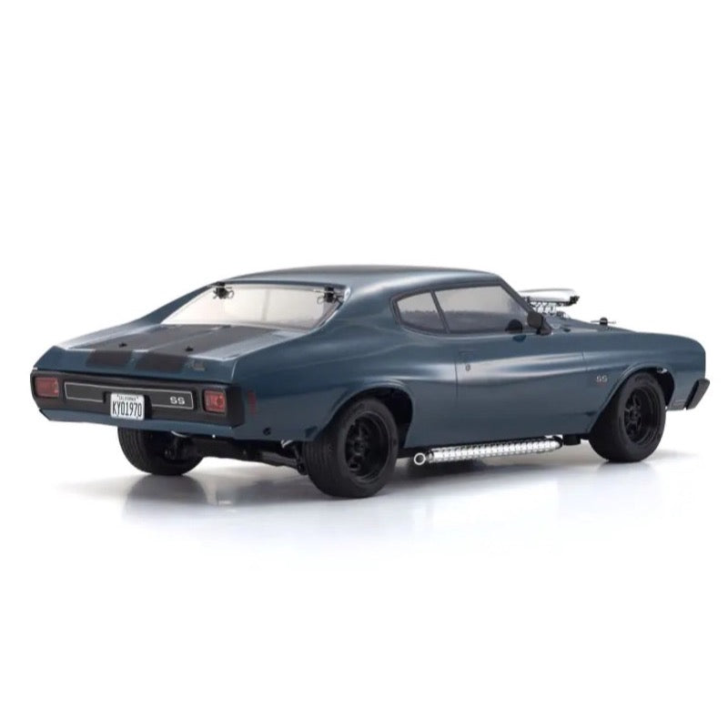 Kyosho 1/10 EP 4WD Fazer Mk2 FZ02L 1970 Chevy Chevelle Supercharged VE Series Dark Blue Readyset RC Car 34494T1 4548565464456