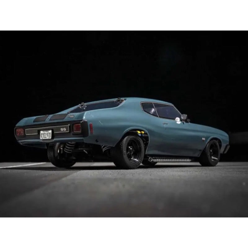 Kyosho 1/10 EP 4WD Fazer Mk2 FZ02L 1970 Chevy Chevelle Supercharged VE Series Dark Blue Readyset RC Car 34494T1 4548565464456