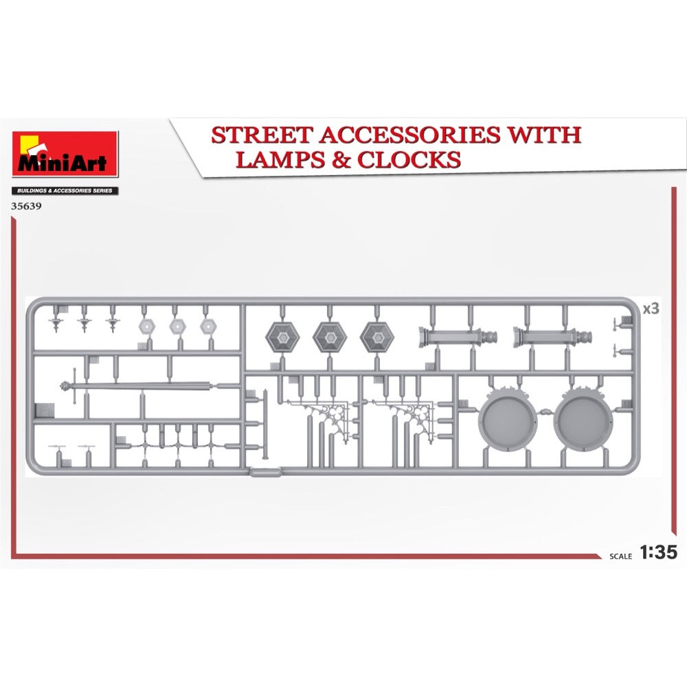 MiniArt 35639 1/35 Street Accessories With Lamps And Clocks