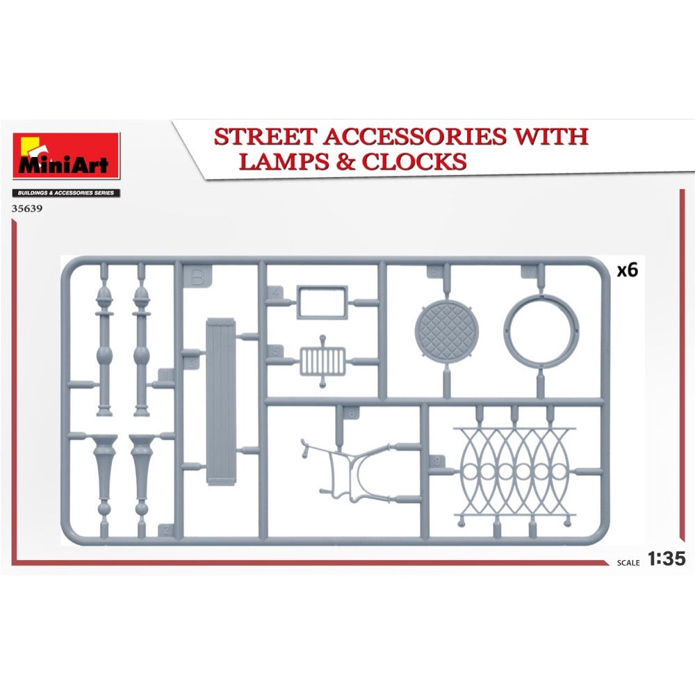 MiniArt 35639 1/35 Street Accessories With Lamps And Clocks