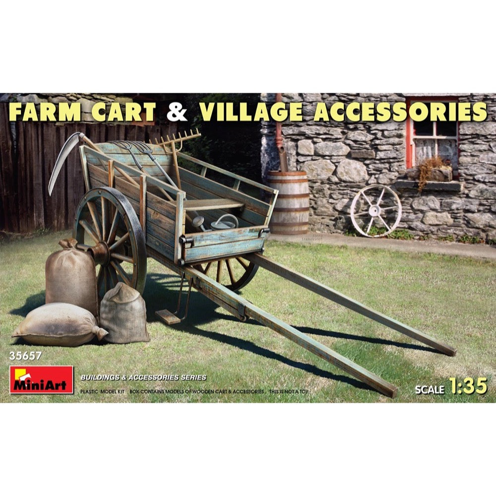 MiniArt 35657 1/35 Farm Cart and Village Accessories 5905090346296