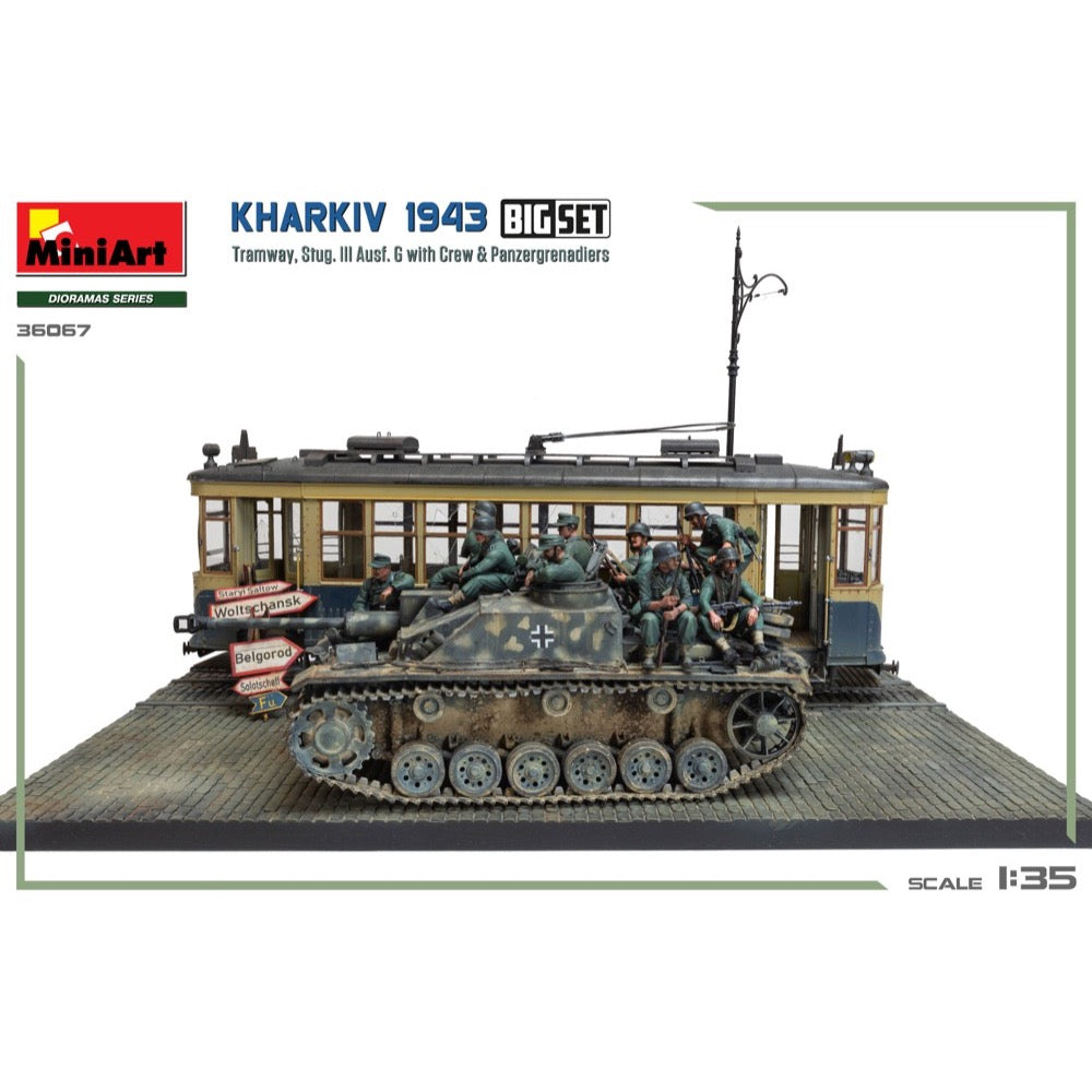 MiniArt 36067 1/35 Kharkiv 1943: Tram & Stug. III Ausf. G w/Crew. Big Set