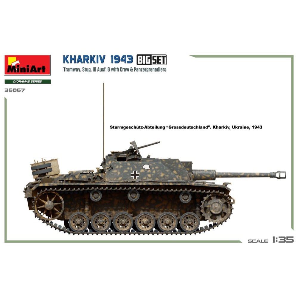 MiniArt 36067 1/35 Kharkiv 1943: Tram & Stug. III Ausf. G w/Crew. Big Set