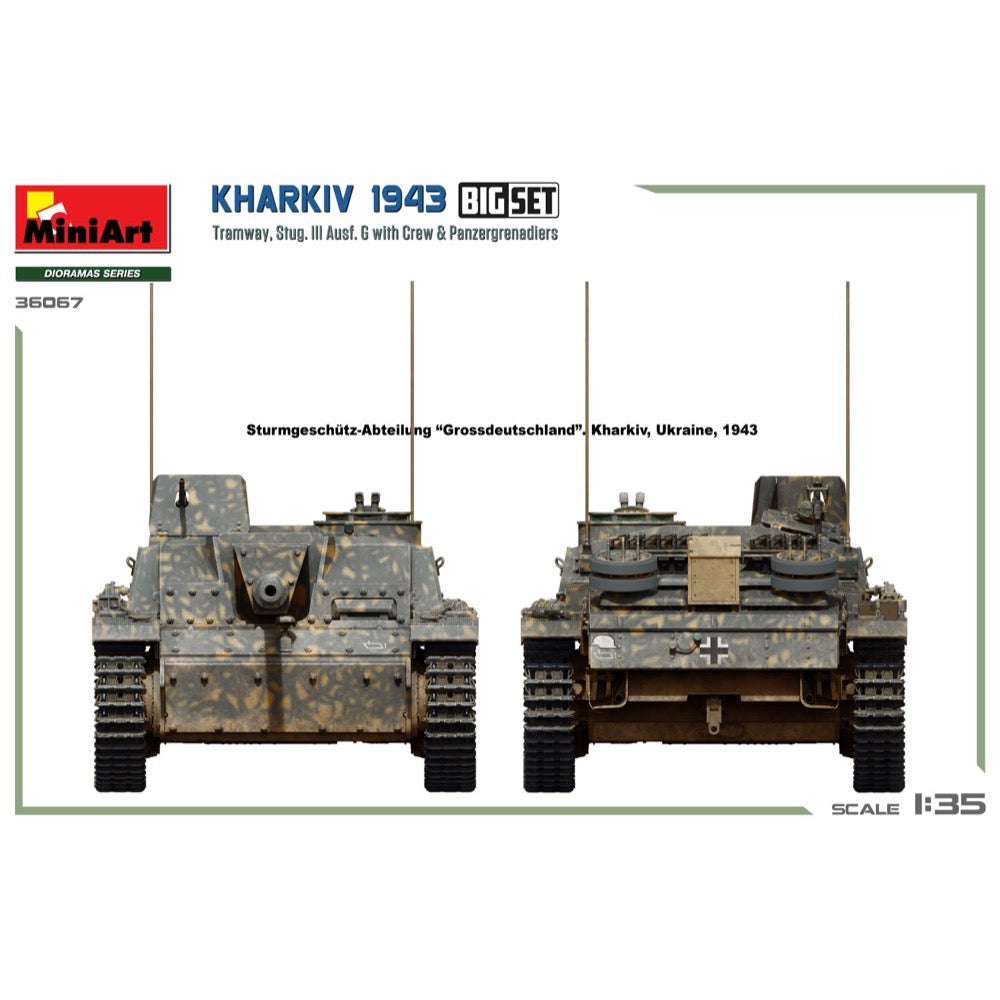 MiniArt 36067 1/35 Kharkiv 1943: Tram & Stug. III Ausf. G w/Crew. Big Set