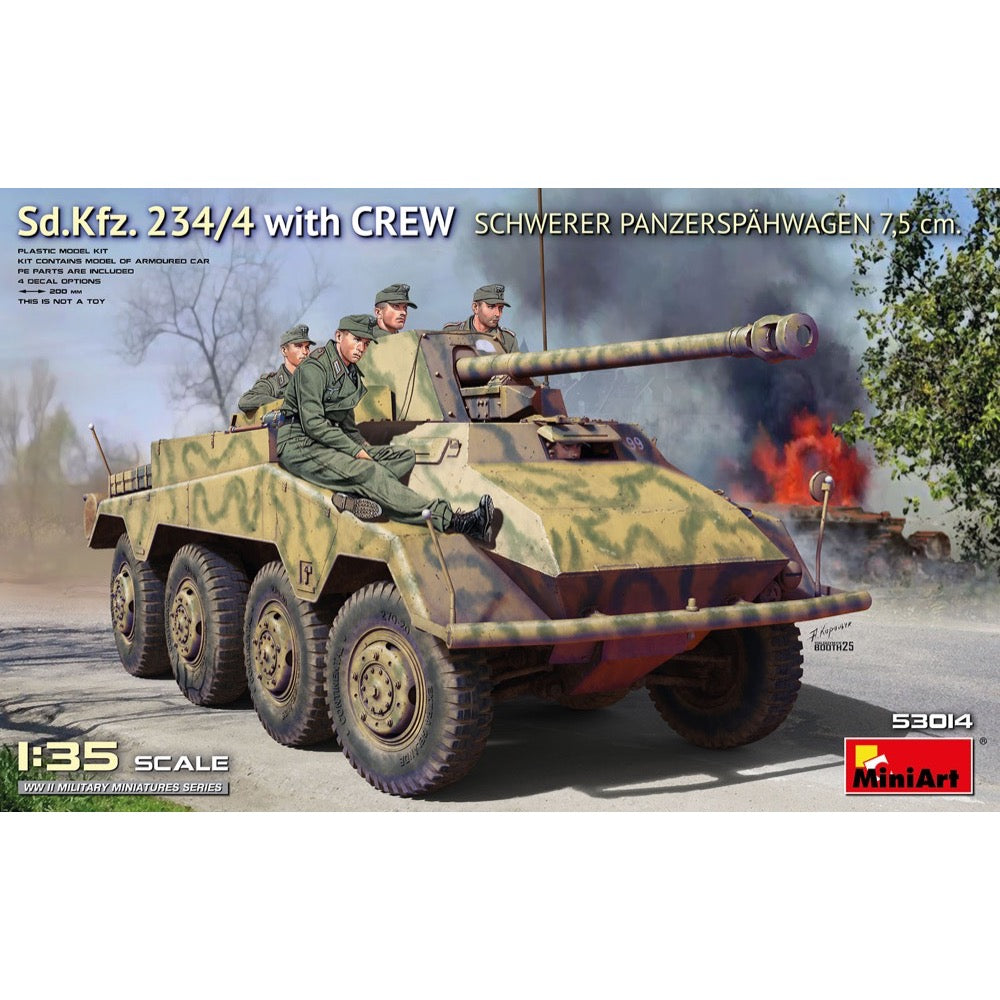 MiniArt 53014 1/35 Sd.Kfz. 234/4 w/CREW Schwerer Panzerspähwagen 7,5 cm.