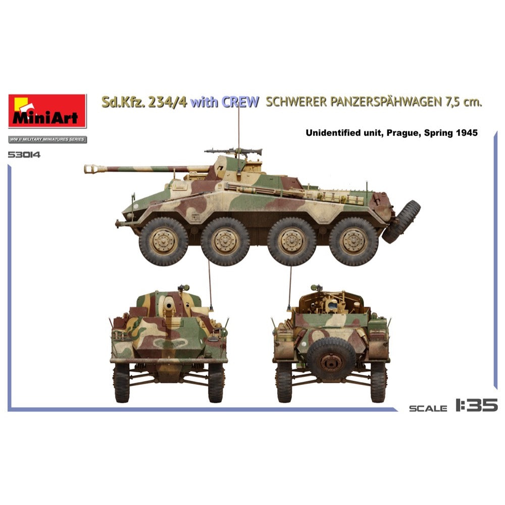 MiniArt 53014 1/35 Sd.Kfz. 234/4 w/CREW Schwerer Panzerspähwagen 7,5 cm.
