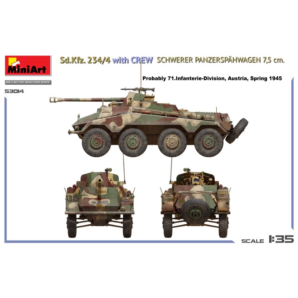 MiniArt 53014 1/35 Sd.Kfz. 234/4 w/CREW Schwerer Panzerspähwagen 7,5 cm.