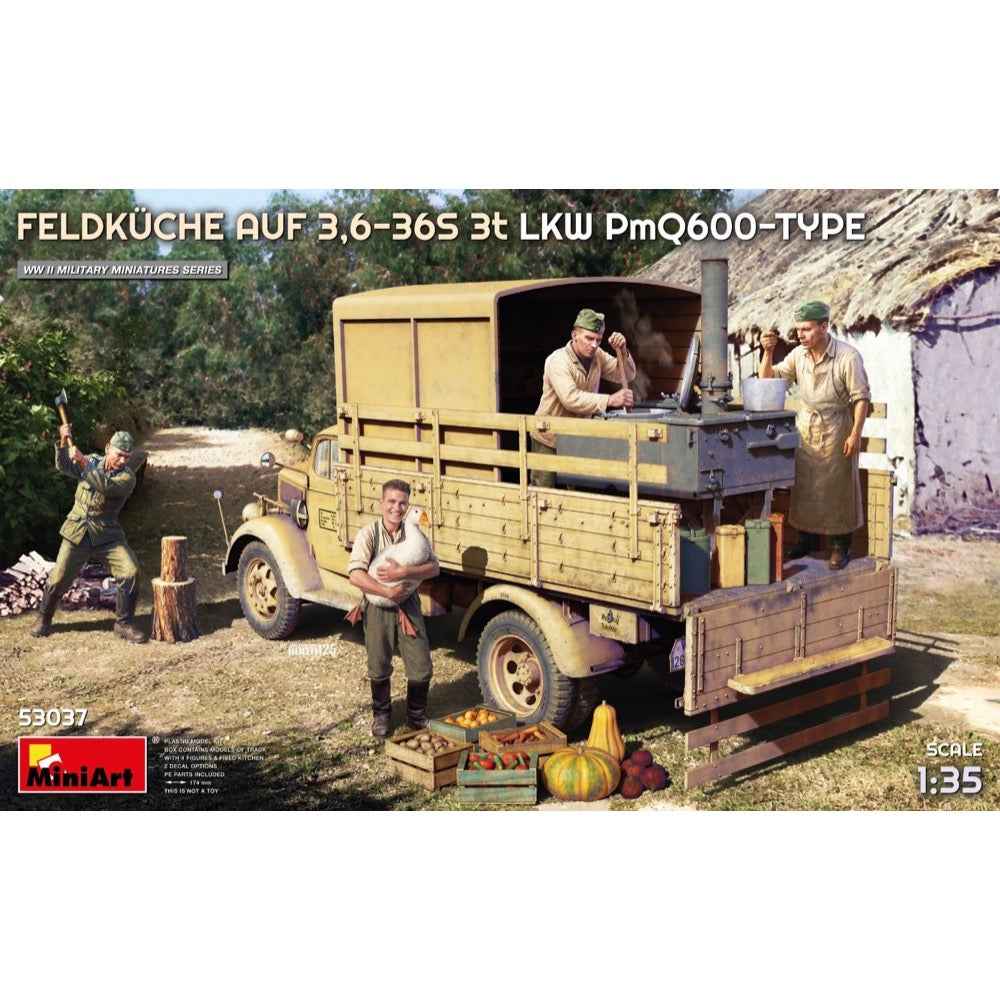 Miniart 53037 1/35 Feldküche Auf 3,6-36S 3T LKW PMQ600-Type