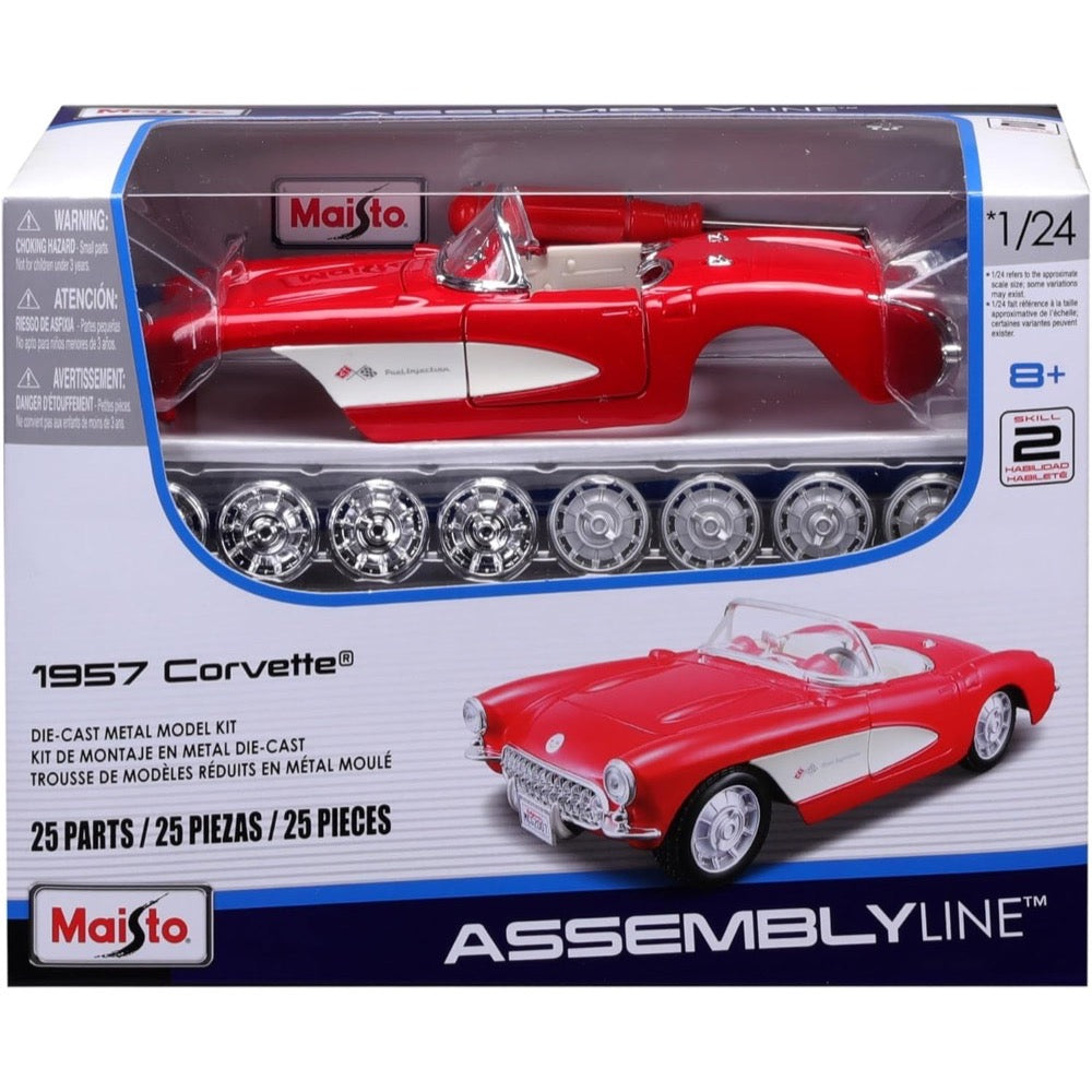 Maisto Assembly Line 1/24 1957 Chevrolet Corvette Roadster Red