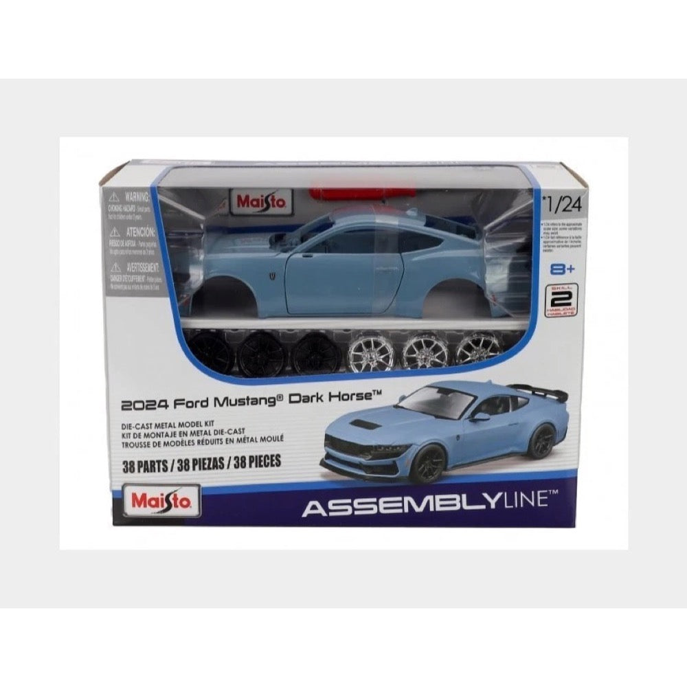 Maisto Assembly Line 1/24 2024 Ford Mustan Dark Horse-Blue Grey