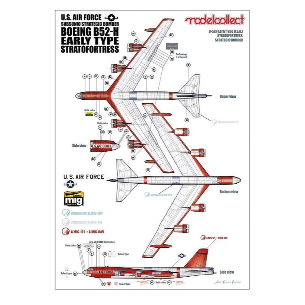 Modelcollect UA72208 B-52H early type Stratofortress strategic Bomber l