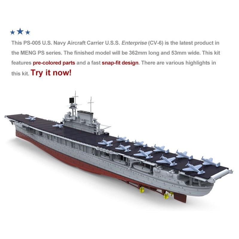 Meng PS-005 1/700 U.S. Navy Aircraft Carrier Enterprise CV-6